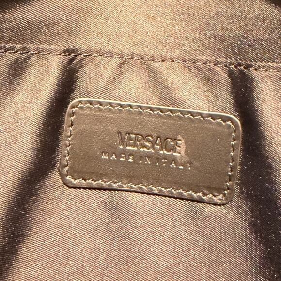 Versace La Greca monogramLeather Clutch Bag Black and Gray - Picture 5 of 6